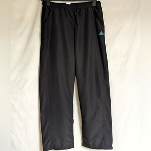 Adidas Track Pants Black Sz L Pockets Zip At Leg Opening Mesh Lining Y2K